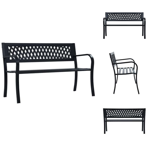 Trädgårdsbänkar - Living Trädgårdsbänk 125 cm svart stål