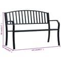 Miniatyrbillede 8 af 8: Havebænke - Living havebænk 125 cm stål sort