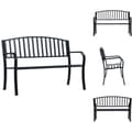 Miniatyrbillede 1 af 8: Havebænke - Living havebænk 125 cm stål sort