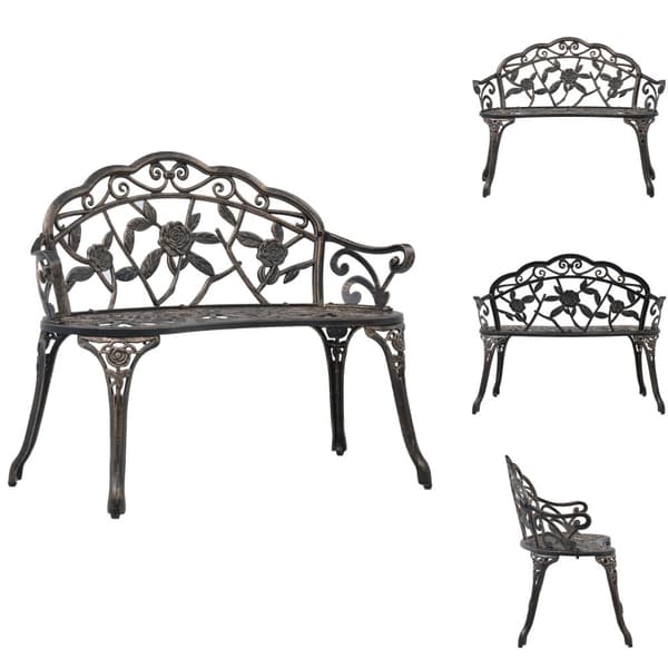 Havebænke - Living bistrobænk 100 cm bronzestøbt aluminium