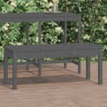 Miniatyrbillede 2 af 9: Havebænke - Living havebænk 109x44x45 cm massivt fyrretræ grå