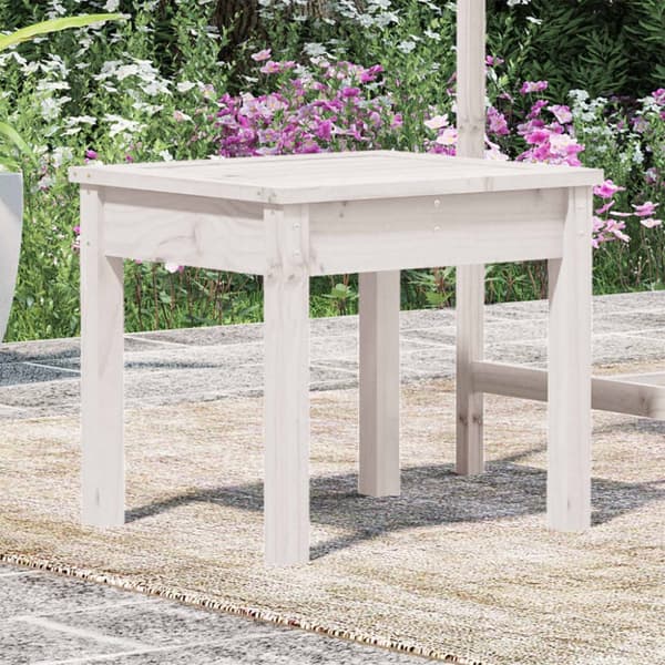 Havebænke - Living havebænk 50x44x45 cm massivt fyrretræ hvid