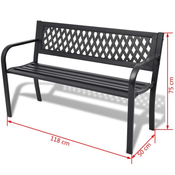 Trädgårdsbänkar - Living Trädgårdsbänk 118 cm stål svart