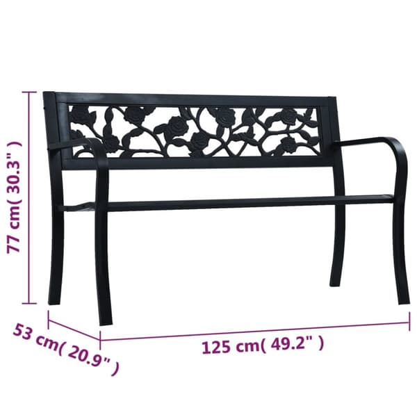 Puutarhapenkit - Living Puutarhapenkki 125 cm musta teräs