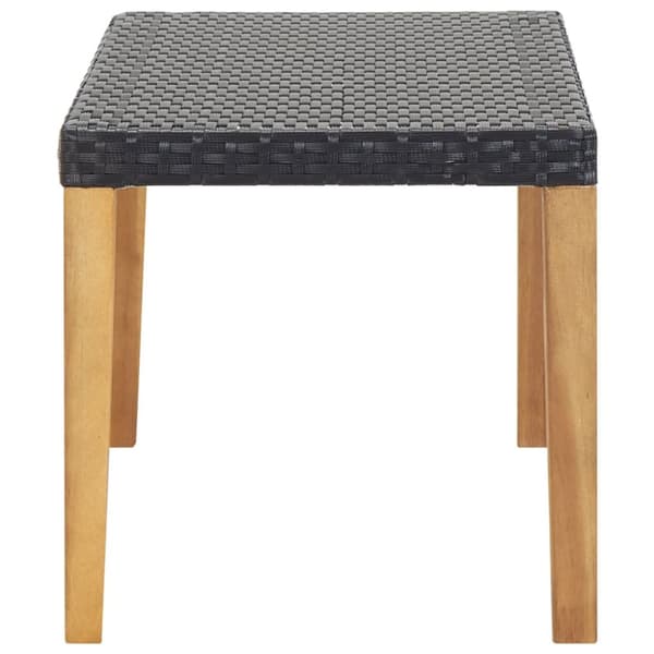 Trädgårdsbänkar - Living Trädgårdsbänk 120 cm svart konstrotting och massivt akaciaträ