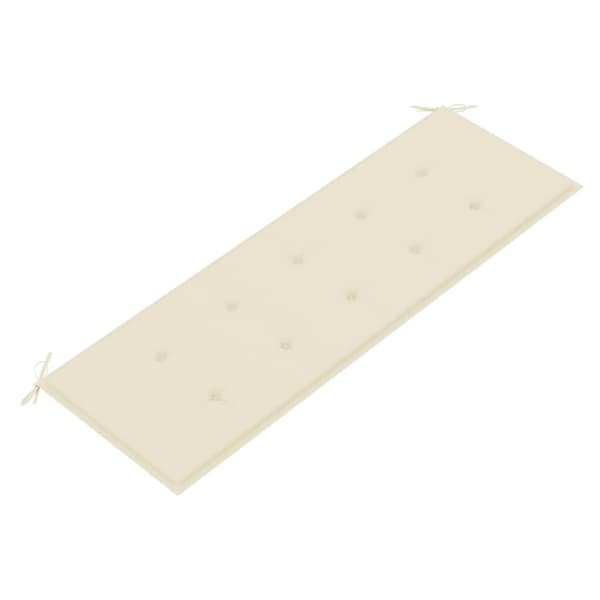 Trädgårdsbänkar - Living Bataviabänk med gräddvit dyna 150 cm massiv teak