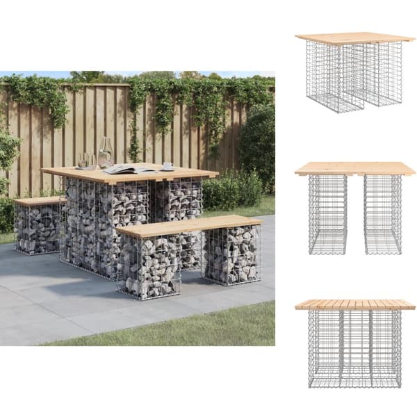 Trädgårdsbänkar - Living Trädgårdsbänk gabion-design 100x102x72 cm massiv furu