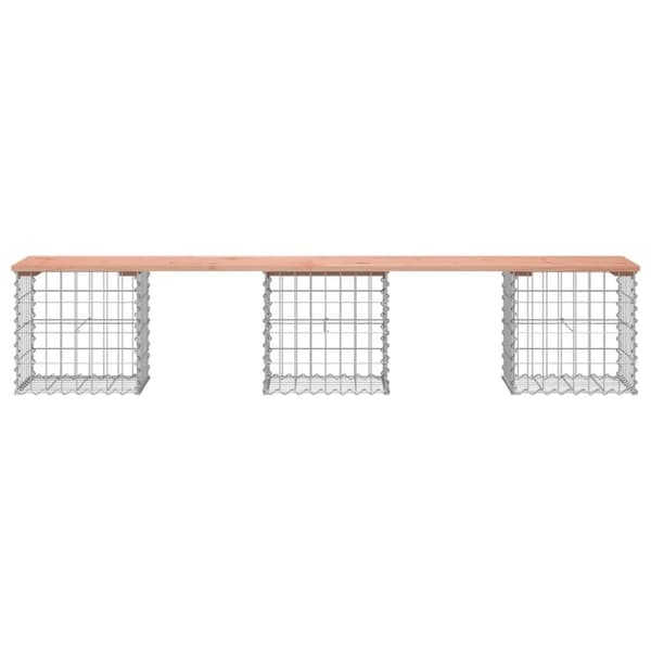 Havebænke - Living havebænk med gabiondesign 203x44x42 cm massivt douglasgran