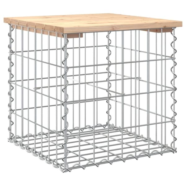 Havebænke - Living havebænk med gabiondesign 43x44x42 cm massivt fyrretræ