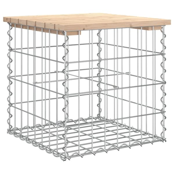 Havebænke - Living havebænk med gabiondesign 43x44x42 cm massivt fyrretræ