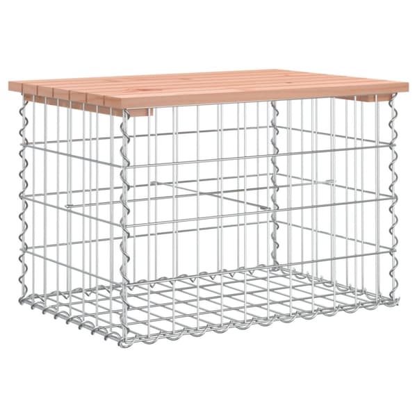 Trädgårdsbänkar - Living Trädgårdsbänk gabion-design 63x44x42 cm massivt douglasträ