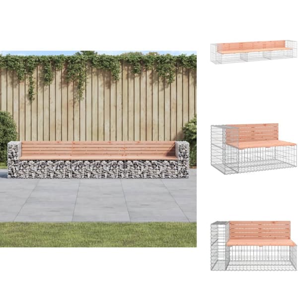 Puutarhapenkit - Living Puutarhapenkki kivikori tyyli 347x71x65,5 cm täysi douglaskuusi