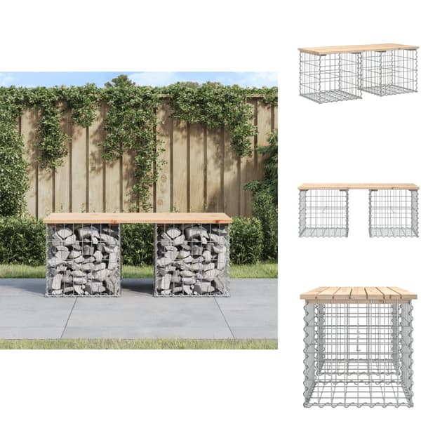 Havebænke - Living havebænk med gabiondesign 103x44x42 cm massivt fyrretræ