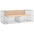 Miniatyrbillede 3 af 8: Havebænke - Living havebænk med gabiondesign 184x71x65,5 cm massivt fyrretræ