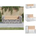 Miniatyrbillede 1 af 8: Havebænke - Living havebænk med gabiondesign 184x71x65,5 cm massivt fyrretræ