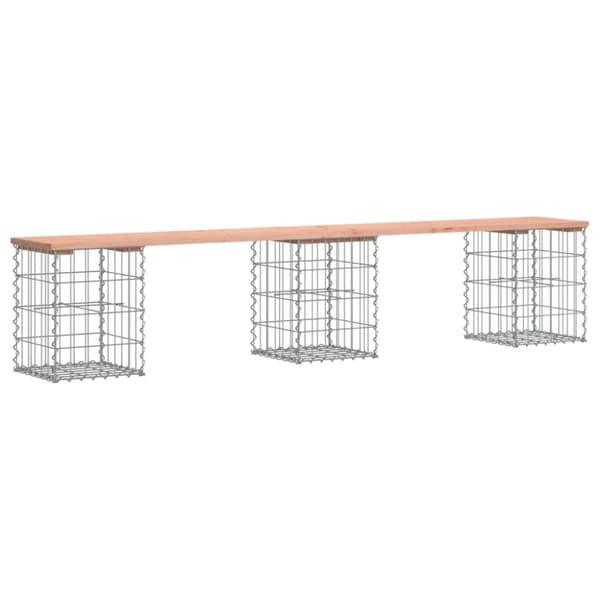 Havebænke - Living havebænk med gabiondesign 203x31x42 cm massivt douglasgran