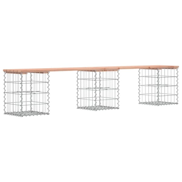 Havebænke - Living havebænk med gabiondesign 203x31x42 cm massivt douglasgran