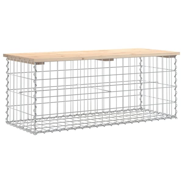 Havebænke - Living havebænk med gabiondesign 103x44x42 cm massivt fyrretræ