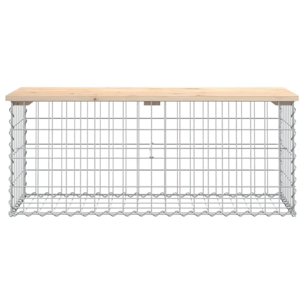 Havebænke - Living havebænk med gabiondesign 103x44x42 cm massivt fyrretræ