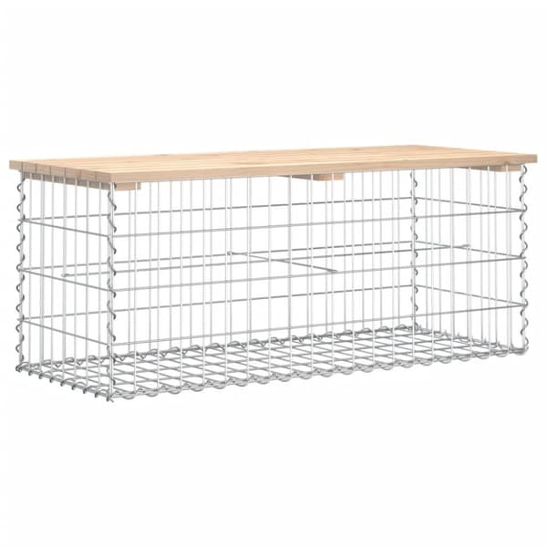 Havebænke - Living havebænk med gabiondesign 103x44x42 cm massivt fyrretræ