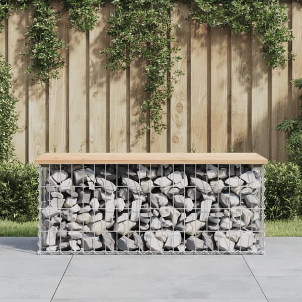 Havebænke - Living havebænk med gabiondesign 103x44x42 cm massivt fyrretræ