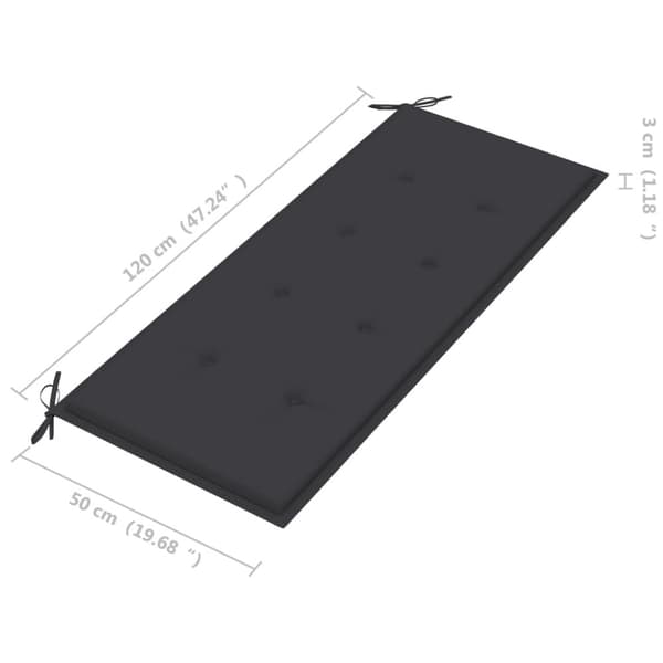 Havebænke - Living foldbar havebænk med hynde 118 cm bambus