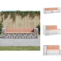 Miniatyrbild 1 av 8: Trädgårdsbänkar - Living Trädgårdsbänk gabiondesign 244x71x65,5 cm massivt douglasträ