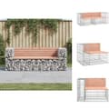Miniatyrbild 1 av 8: Trädgårdsbänkar - Living Trädgårdsbänk gabiondesign 184x71x65,5 cm massivt douglasträ