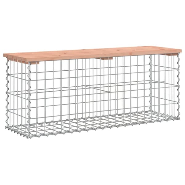 Trädgårdsbänkar - Living Trädgårdsbänk gabion-design 103x31,5x42 cm massivt douglasträ