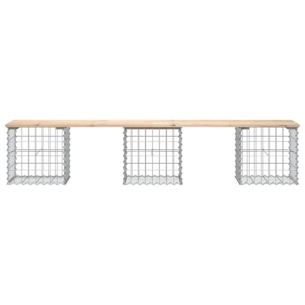 Havebænke - Living havebænk med gabiondesign 203x44x42 cm massivt fyrretræ