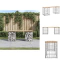 Miniatyrbillede 1 af 9: Havebænke - Living havebænk med gabiondesign 103x31x42 cm massivt fyrretræ