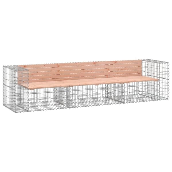 Havebænke - Living havebænk med gabiondesign 287x71x65,5 cm massivt douglasgran