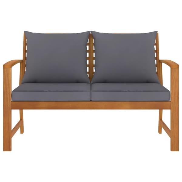 Puutarhapenkki tummanharmaa tyyny 120 cm täysi akasiapuu - Puutarhapenkki - Puutarhapenkit - Home & Living