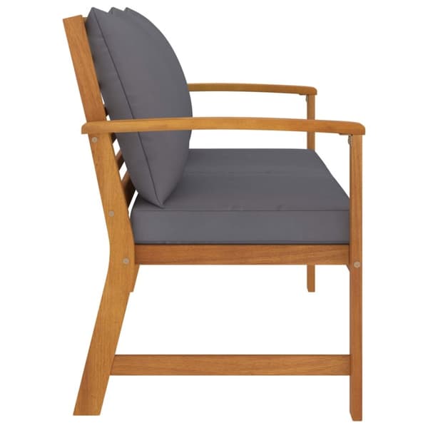 Puutarhapenkki tummanharmaa tyyny 120 cm täysi akasiapuu - Puutarhapenkki - Puutarhapenkit - Home & Living