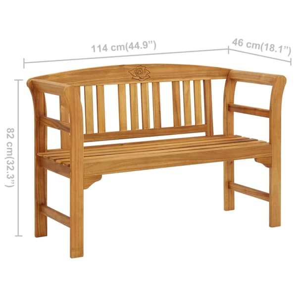 Havebænk 114 cm massivt akacietræ - Havebænk - Havebænke - Home & Living