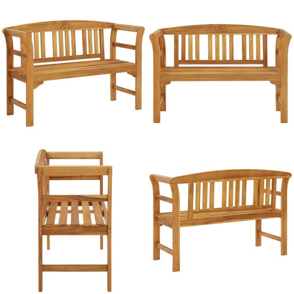 Havebænk 114 cm massivt akacietræ - Havebænk - Havebænke - Home & Living