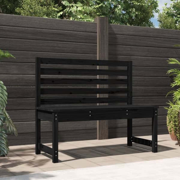 Havebænk 109 cm massivt fyrretræ sort - Havebænk - Havebænke - Home & Living