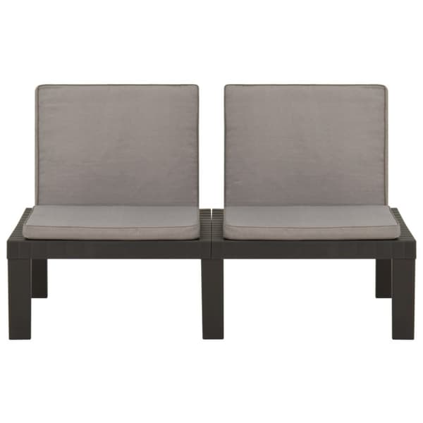 Loungebänk för trädgården med dyna plast grå - Loungebänk - Loungebänkar - Home & Living