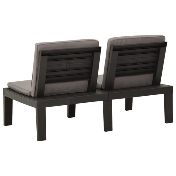 Loungebänk för trädgården med dyna plast grå - Loungebänk - Loungebänkar - Home & Living