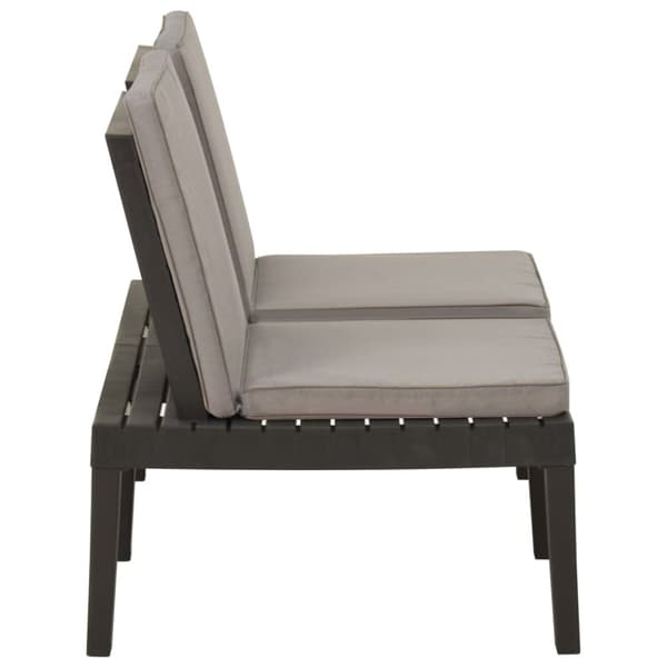 Loungebänk för trädgården med dyna plast grå - Loungebänk - Loungebänkar - Home & Living