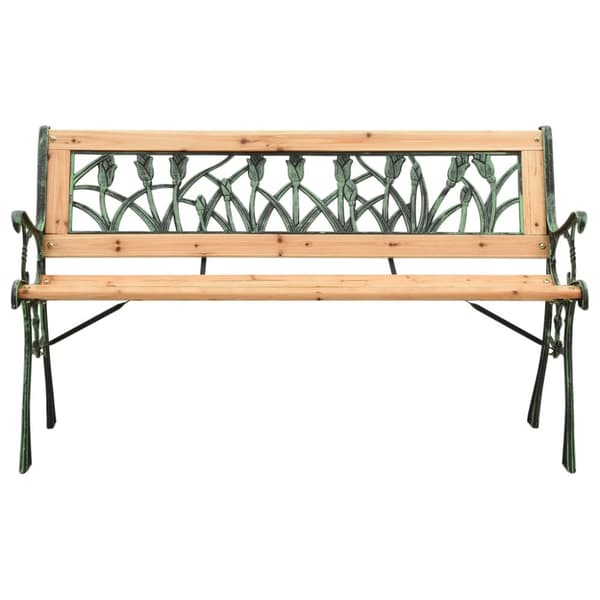 Trädgårdsbänk 122 cm gjutjärn och massivt granträ - Trädgårdsbänk - Utomhusbänk - Home & Living