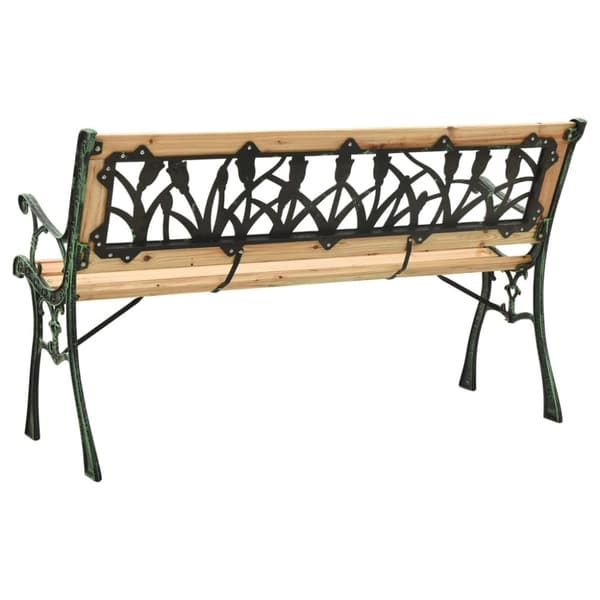 Trädgårdsbänk 122 cm gjutjärn och massivt granträ - Trädgårdsbänk - Utomhusbänk - Home & Living
