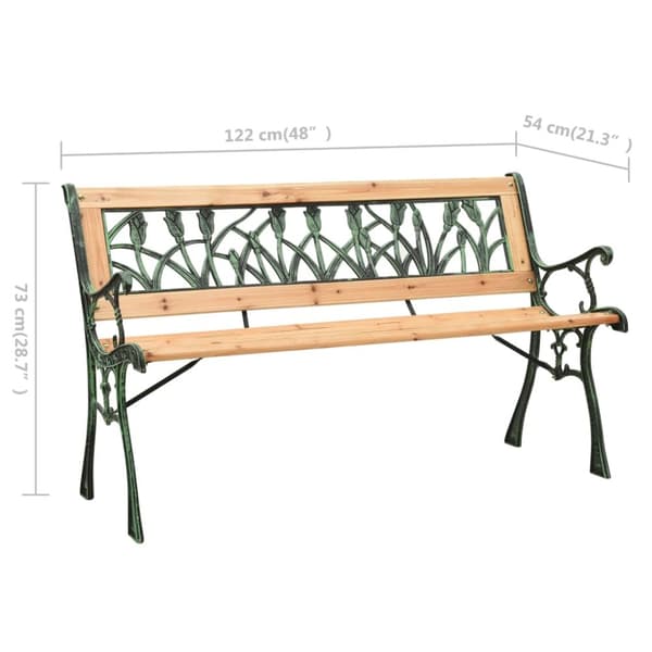 Trädgårdsbänk 122 cm gjutjärn och massivt granträ - Trädgårdsbänk - Utomhusbänk - Home & Living