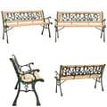 Miniatyrbild 1 av 7: Trädgårdsbänk 122 cm gjutjärn och massivt granträ - Trädgårdsbänk - Utomhusbänk - Home & Living
