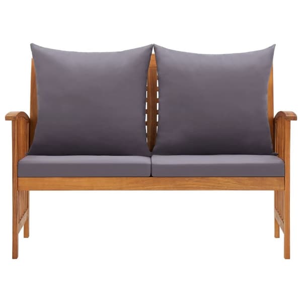 Havebænk med hynder 119 cm massivt akacietræ - Havebænk - Havebænke - Home & Living