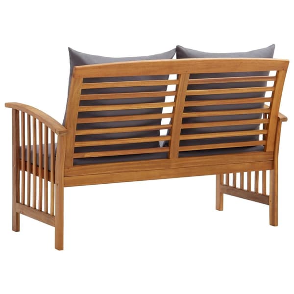 Havebænk med hynder 119 cm massivt akacietræ - Havebænk - Havebænke - Home & Living