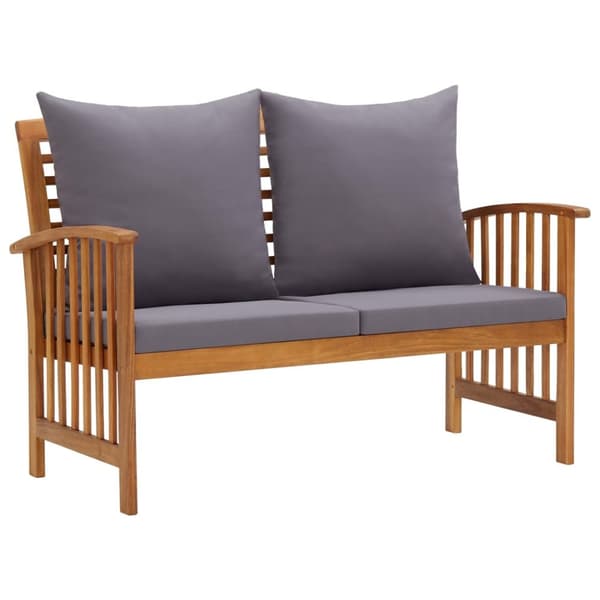Havebænk med hynder 119 cm massivt akacietræ - Havebænk - Havebænke - Home & Living