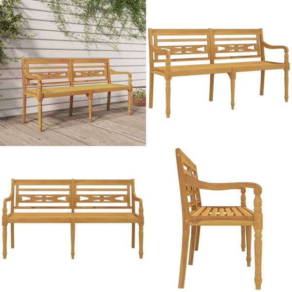 Bataviabänk 150 cm massiv teak - Trädgårdsbänk - Trädgårdsbänkar - Home & Living