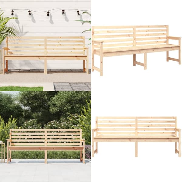 Puutarhapenkki 203,5x48x91,5 cm täysi mänty - Puutarhapenkki - Puutarhapenkit - Home & Living