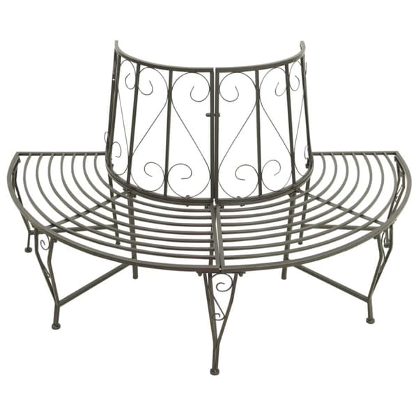 Trädbänk halvrund 160 cm stål - Utomhusbänk - Utomhusbänkar - Home & Living